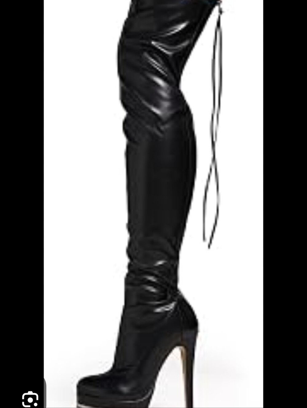 Platform Over The Knee Leather Boot Round Toe Thigh High Zipper Detail In Great.